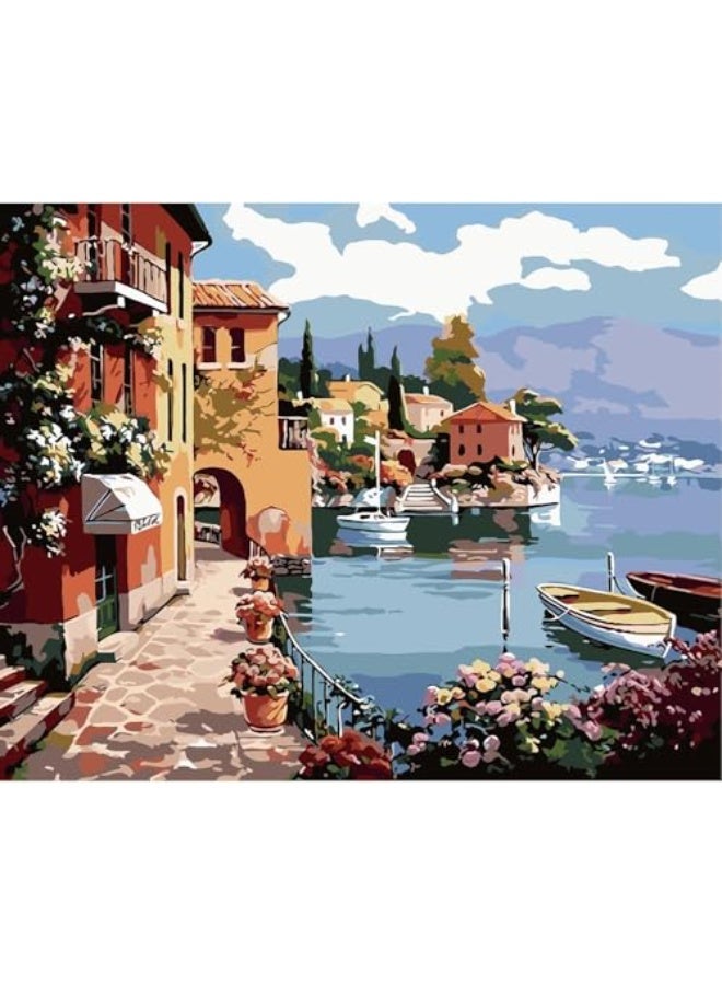 CLENEA Paint by Numbers for Adults – Street Scenery Landscape Painting Kit, 16x20 Inch DIY Canvas Art for Home Wall Decoration - Image 1